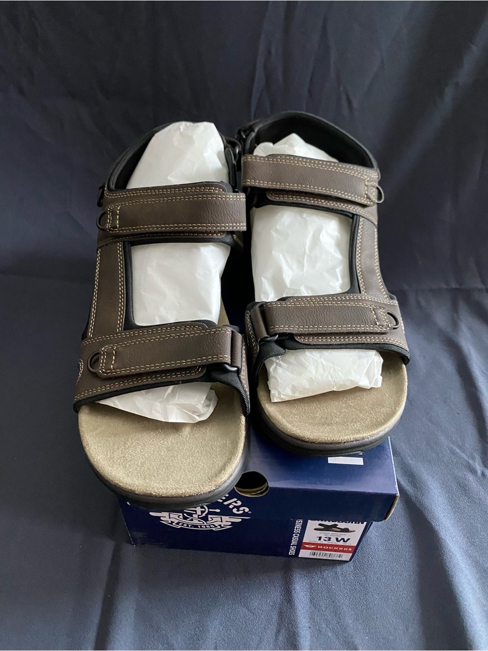 Dockers Men's Brown Double-Strap Comfort Sandals